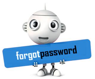 Forgot Password sign held up by robot