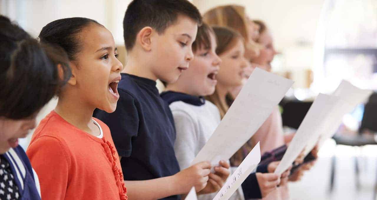 Students singing